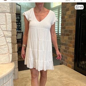 Socialite Textured White Mini Dress